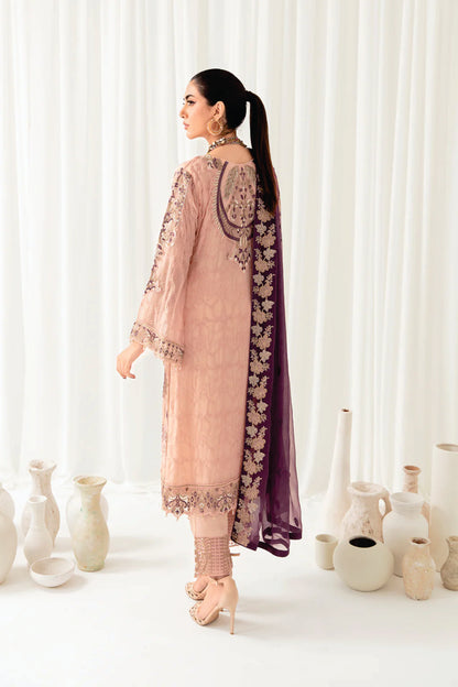 Ladies EMBROIDERED Chiffon Suit Rangoon by Ramsha