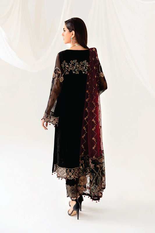 Ladies EMBROIDERED Chiffon Suit Rangoon by Ramsha