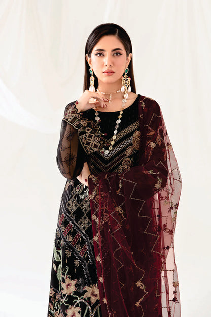 Ladies EMBROIDERED Chiffon Suit Rangoon by Ramsha