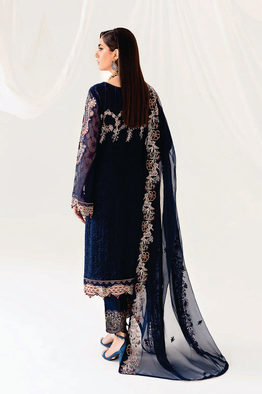 Ladies EMBROIDERED Chiffon Suit Rangoon by Ramsha