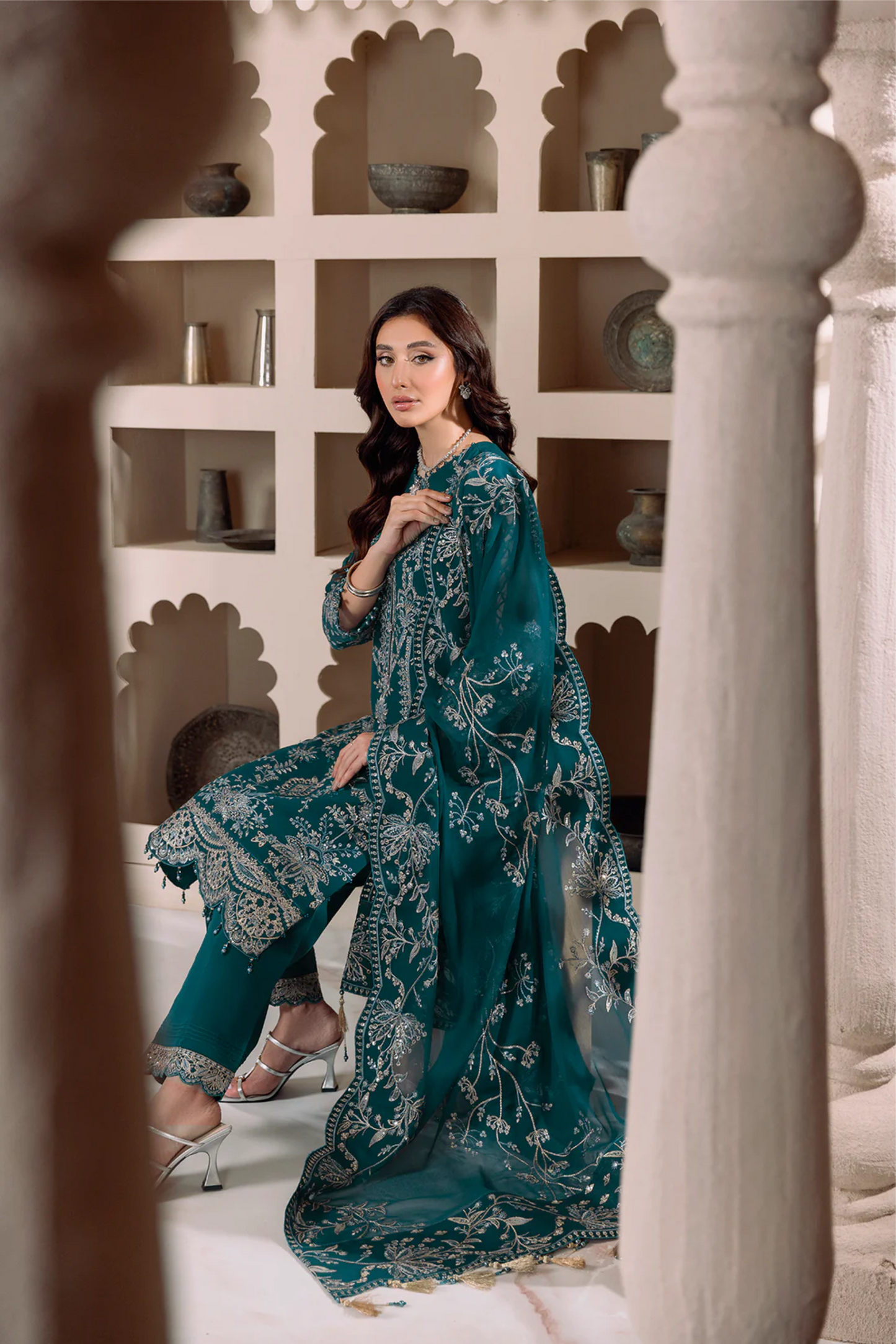 Ladies EMBROIDERED Chiffon Suit LYRA by Alizeh