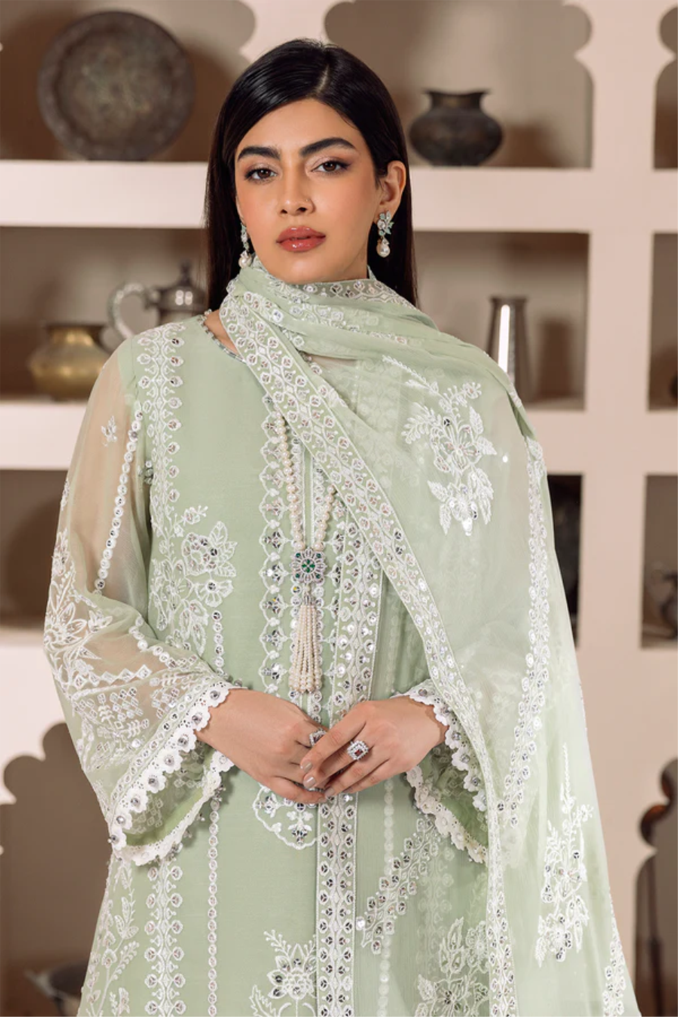 Ladies Unstitched Embroibered Chiffon Suit MEHRUNISA by Alizeh