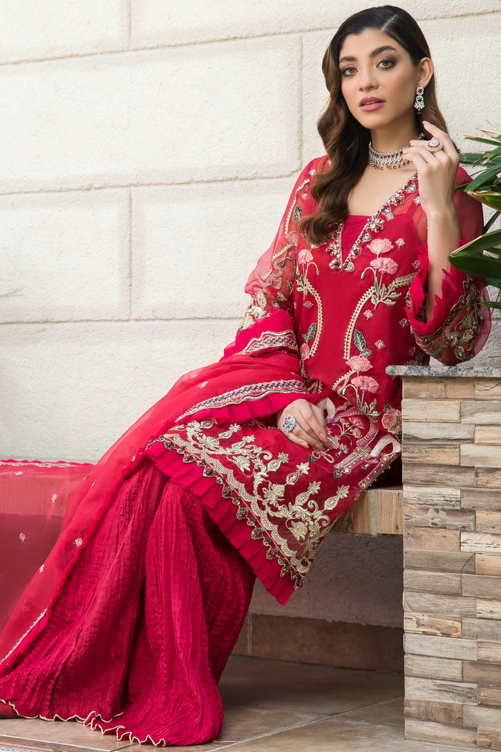 Ladies EMBROIDERED Organza fancy Suit by Raikhta