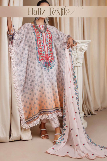 Ladies EMBROIDERED LAWN Suit by Faryal Hussain Lawn