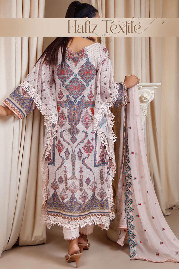 Ladies EMBROIDERED LAWN Suit by Faryal Hussain Lawn