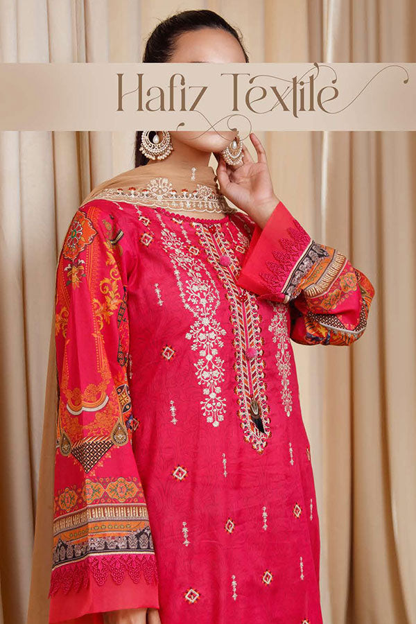 Ladies EMBROIDERED LAWN SUIT by Faryal Hussain Lawn