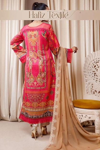 Ladies EMBROIDERED LAWN SUIT by Faryal Hussain Lawn